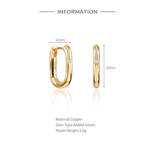 Pendientes Brillantes con Incrustaciones de Diamantes en Forma de O, Diseño de Nicho, Estilo Frío y Ligero - Product Image 1