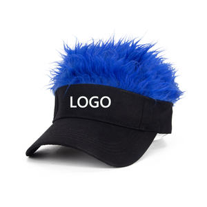 Broderie personnalisée logo supports promotion cadeau perruque style cheveux baseball casquette pare-soleil amusant fête halloween toupet chapeau - Product Image 1
