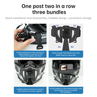 Support de caméra pour menton de casque Telesin pour GoPro et caméras DJI, sangle de fixation pour casque de vélo et de moto