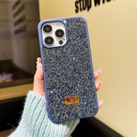 Étui de luxe scintillant en diamant XP1009 pour Apple 17 Pro Max, coque de protection intégrale tendance en strass électroplaqué de marque