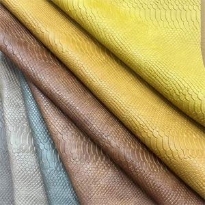 2024新款蟒蛇蛇皮压花人造PU皮革鞋包 - Product Image 5