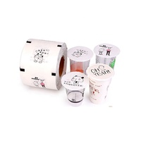 Film d'étanchéité personnalisé avec logo pour gobelets à bulles en plastique, film Boba, rouleau de film d'étanchéité pour gobelets à thé au lait en papier, gobelets en PP