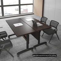Ensemble table et chaises de formation commerciales modernes en bois écologique pliables, mobiles, combinables et multifonctionnelles pour bureau et tutorat