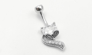 2025 925 bạc đầy màu sắc Fox Shape Zirconia chất lượng cao Rhinestone bụng Nút xuyên lủng lẳng nhẫn 6mm 8mm 10mm 12mm - Product Image 4