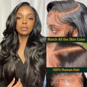 Perruques sans colle en cheveux humains Lagos, ligne de cheveux basse, ligne de cheveux M, HD 13x4, perruque frontale complète en dentelle HD avec nouvelle ligne de cheveux, vague corporelle - Product Image 5