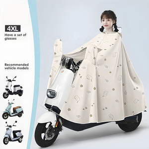 Capa de Chuva para Motocicleta Elétrica Atacado Transparente em PVC Impermeável Reutilizável Proteção para Adultos Encomende Roupas de Chuva para Scooters - Product Image 1