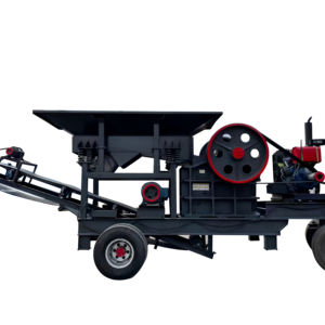 Concasseur à mâchoires mobile à faible consommation d'énergie et prix compétitif avec moteur et roulement, capacité 50-60t/h, certifié CE pour les déchets miniers et de construction - Product Image 1