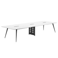 Table de conférence extensible en bois simple et moderne avec chaises pour petits espaces de bureau, formation, négociation, diffusion en direct