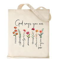 Sac fourre-tout en toile vintage chrétien DLBZ, sac à main inspiré de la Bible, cadeau d'anniversaire pour un ami fidèle, sac de cérémonie religieuse, 34*38cm