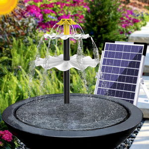 Fontaine solaire multicouche en ABS avec stockage d'électricité, éclairage haute puissance 6W, <span class=keywords><strong>pour</strong></span> cour <span class=keywords><strong>extérieure</strong></span>, circulation d'eau, bain d'<span class=keywords><strong>oiseaux</strong></span> - Product Image 3