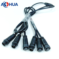 AOHUA Certifié mini signal d'alimentation en nylon étanche mâle femelle 2 broches M12 câble de connecteur