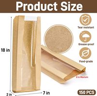 Sac en papier kraft pour boulangerie avec fenêtre, vente en gros, logo personnalisé en usine, haute qualité, robuste, sac alimentaire le plus vendu