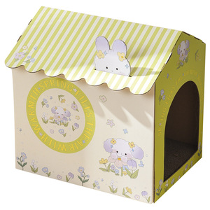 Casa de cartón para gatos, rascador para gatos, caja de cama integrada para gatos, casa de cartón creativa con diseño de dibujos animados, cartón corrugado - Product Image 5