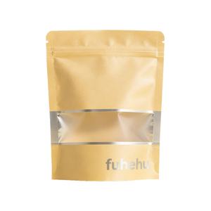 Pochette support zip-lock refermable imprimée sur mesure emballage en papier kraft de qualité alimentaire fenêtre en mylar pour stocker biscuits bonbons chewing-gum - Product Image 1