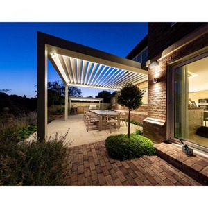 Tetto con feritoie <span class=keywords><strong>in</strong></span> alluminio impermeabile automatico per <span class=keywords><strong>balcone</strong></span> del cortile del Patio-<span class=keywords><strong>tettoia</strong></span> Pergola motorizzata per spazi esterni - Product Image 4