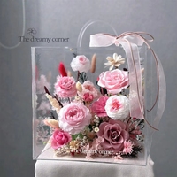 Premium Bloemenbox Eeuwige Rozen Acryl Home Decor Draagbare Geconserveerde Geschenken