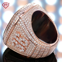 Bague de championnat en moissanite, bijoux hip-hop, argent 925, VVS, entièrement sertie de pierres, bague en moissanite personnalisée