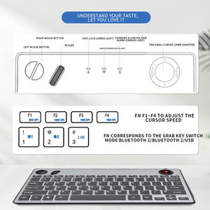 2.4G wireless +BT + wired three-mode LED backlit <b>keyboard</b>, silent trackball <b>keyboard</b> - Product Image 3