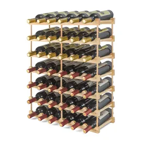 Große Kapazität Holz Küche Lagerhalter Stapelbare Wein Display Racks Organizer Küche Lagerung Holz Wein regal