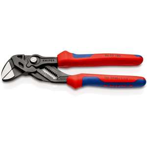 KNIPEX - 86 02 180 Alicates y una llave en una sola herramienta negro atramentado, cabeza pulida, mangos con empuñaduras multicomponentes - Product Image 1