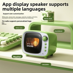 Mini TV Inteligente con Altavoz, Reloj Despertador Multifunción Retro de Escritorio, Pantalla de <span class=keywords><strong>Letras</strong></span>, Radio FM Estéreo Portátil Integrada - Product Image 4
