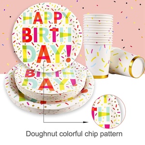 DAMAI joyeux <span class=keywords><strong>anniversaire</strong></span> fête vaisselle jetable assiette en papier tasse 1er <span class=keywords><strong>anniversaire</strong></span> fête décoration enfants bébé douche vaisselle - Product Image 4