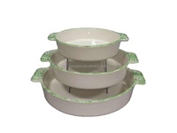 Ensemble de 4 ustensiles de cuisson durables en céramique et aluminium, résistants au four, pour la cuisson et la préparation culinaire en extérieur