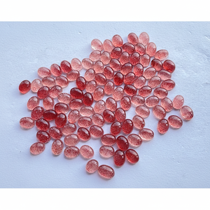 Natural <b>Strawberry</b> Quartz Oval Cabochon Gemstone 12x16 mm Flat Back Loose Gemstones - Product Image 1