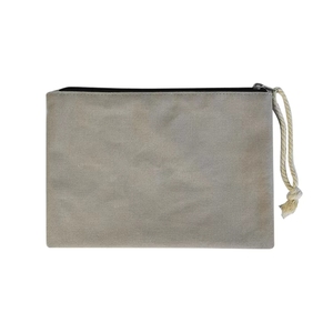 Pochette de maquillage en toile personnalisée avec logo, pochette de voyage en coton pour femmes, impression personnalisée, fermeture éclair, sac de voyage pour cosmétiques - Product Image 3