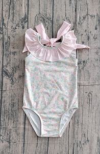 SR3987 rts Mono de manga corta para bebé con estampado de hojas y flores, conjunto de pijama infantil al por mayor - Product Image 3