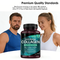 Collagène marin de type I avec acide hyaluronique, vitamine C, biotine, soutien pour la peau, les cheveux, les ongles et les articulations, étiquette privée ODM, 60 capsules