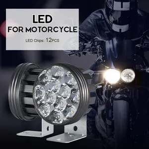 Автоматическая система освещения мотоцикла мини фара дальнего света 20W 4000Lm Faros Luces bombillo Led Para с жесткими защитными красный/зеленый/синий 12 светодиодов фары мотоцикла