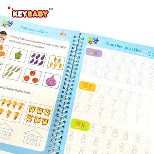 Pour 4 cahiers ABC personnalisés, réutilisables, reliés en spirale, couverture souple, avec impression gaufrée, écriture manuscrite, calligraphie, impression à rainures magiques Sank - Product Image 5