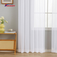ARODDY Rideau en tissu micro-ventilé uni personnalisé en polyester doux et léger, voile W52"*H96" pour espace de travail