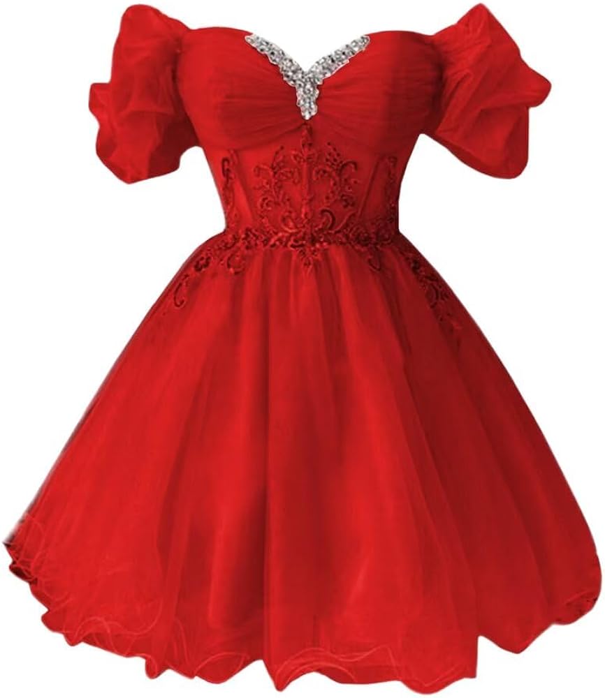 open lace back dress Luxurious Red Quinceanera Dress,Red Ball Gown,Red Sweet 16 Dress Y2338   Simplepromdress