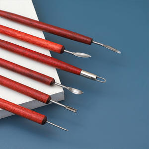 Juego <span class=keywords><strong>de</strong></span> herramientas <span class=keywords><strong>de</strong></span> <span class=keywords><strong>arcilla</strong></span> <span class=keywords><strong>de</strong></span> madera roja <span class=keywords><strong>de</strong></span> seis piezas con removedor <span class=keywords><strong>de</strong></span> huellas dactilares y herramientas <span class=keywords><strong>de</strong></span> modelado - Product Image 5