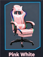 Chaise de jeu ergonomique de style course, entièrement noire en cuir, avec LED RGB, hauteur réglable, pivotante à 360°, rétractable, vente en gros d'usine