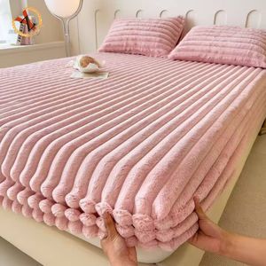 ZY Custom Polyester <strong>King</strong> <strong>Size</strong> Warm <strong>Fleece</strong> Mattress Bedding <strong>Fitted</strong> <strong>Sheet</strong> for Beds - Product Image 3