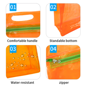 Biểu Tượng Tùy Chỉnh Không Thấm Nước Dây Kéo Trang Điểm Pouch Chuyên Nghiệp Vệ Sinh Cá Nhân Đóng Gói Túi Của Phụ Nữ Du Lịch Cá Nhân Rõ Ràng PVC Túi Mỹ Phẩm - Product Image 3