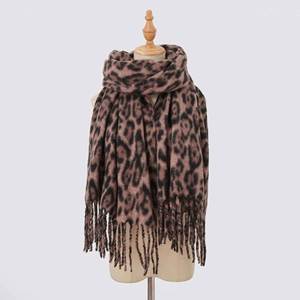 Wholesale Women's Winter New Fashion Long Leopard Print Thick 100% Polyester Scarf Shawl - Product Image 5