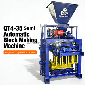 Macchina per Blocchi di Cemento QT4-35, Economica Macchina Semiautomatica per la Produzione di Mattoni per Piccole Imprese, Produzione di Blocchi Forati - Product Image 1