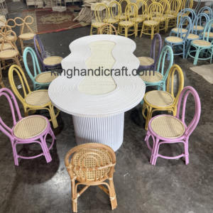 Silla de mimbre hecha a mano para niños-Muebles naturales ligeros y resistentes para niños pequeños para exportación - Product Image 2