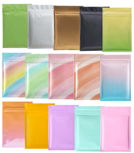 Còn Hàng 3 Túi Nhựa Khóa Kéo Bằng Nhôm Lá Nhôm Màu Hồng Đen Khóa Kéo Chống Mùi Kim Loại Mylar Có Thể Khóa Lại - Product Image 5