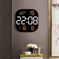 Horloge murale LED Huayang 6633 tendance pour salon, affichage de la date, de la température et du temps, grand écran haute définition, étanche