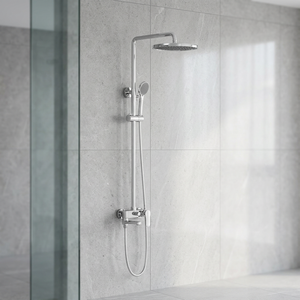 Système de douche à effet pluie HERA avec mitigeur monocommande 8203, pommeau de douche rond chromé - Product Image 3