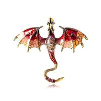 Strass dinosaure Animal épinglette cristal Dragon ailes Badge manteau épingle émail ptérosaure Dragon broche broche pour femmes hommes