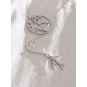 JINYOU 2214特徴的なステンレススチール防水ジュエリーアクセサリー到着ユニークなクリエイティブマップ平面ペンダントネックレス - Product Image 4