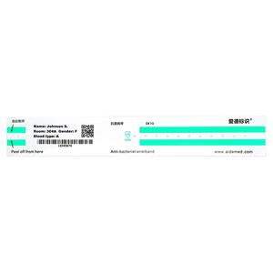 Benutzer definierte Logo-Papier identifikation Armband Selbst klebende Krankenhaus-Patienten-ID-Druckband Thermische Barcode-Armbänder - Product Image 1