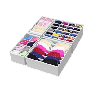Organizador de cajones para ropa interior, calcetines y sujetadores, divisor de ropa, organizador de tela plegable para armario, caja de almacenamiento para cajones - Product Image 1