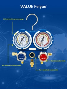 VMG-2-R22-B R410a/R134a/R32 Air Conditioner Fluorine Filling Meter Group Refrigerant Snow <strong>Pressure</strong> Double Meter Made - Product Image 2